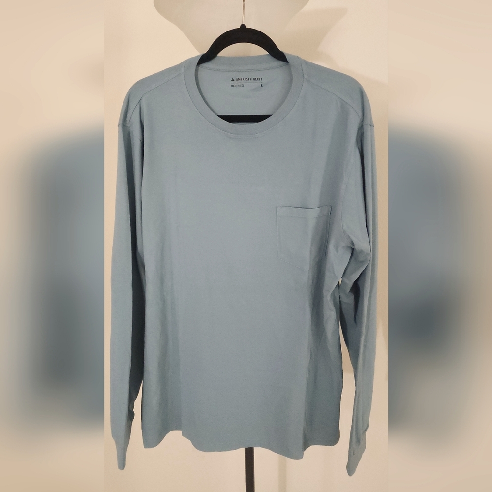 American Giant Long Sleeve Pocket Tee Mens Size Large